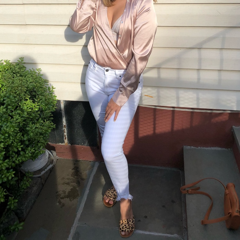 White ripped jeans